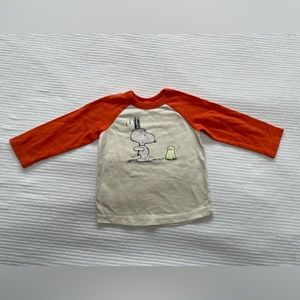 Hanna Andersson Boys Peanuts Halloween Graphic Baseball Tee Size 2T